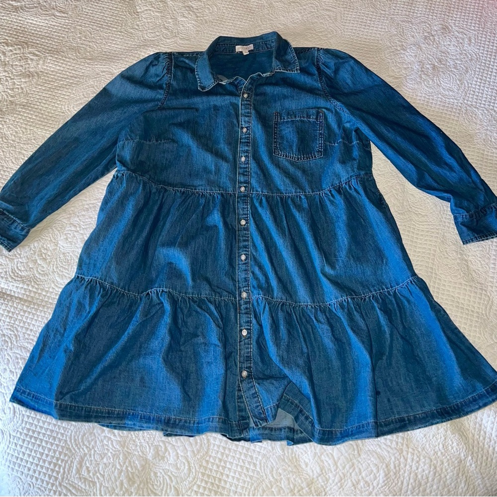 Crown & Ivy Denim Button-Down Women’s Dress